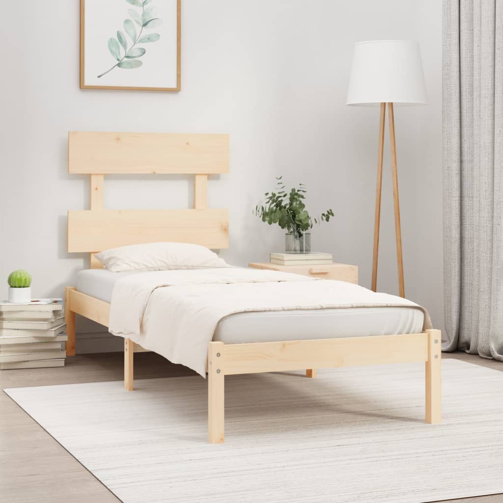 vidaXL Lit en bois massif 75x190 cm