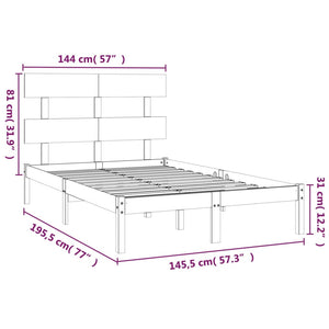 vidaXL Lit en bois massif 140x190 cm