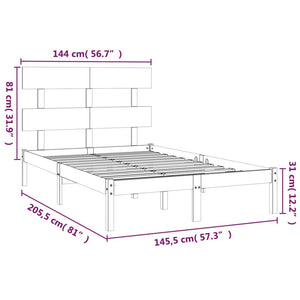 vidaXL Lit en bois massif 140x200 cm