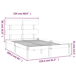 vidaXL Lit en bois massif 150x200 cm