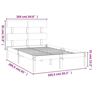 vidaXL Lit en bois massif 160x200 cm