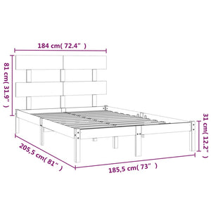 vidaXL Lit en bois massif 180 x 200 cm