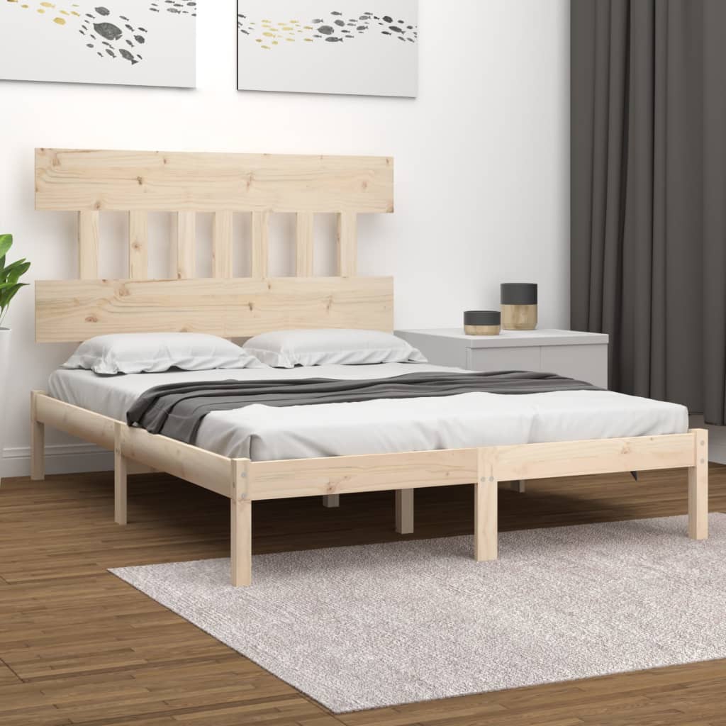 vidaXL Lit en bois massif 120 x 190 cm