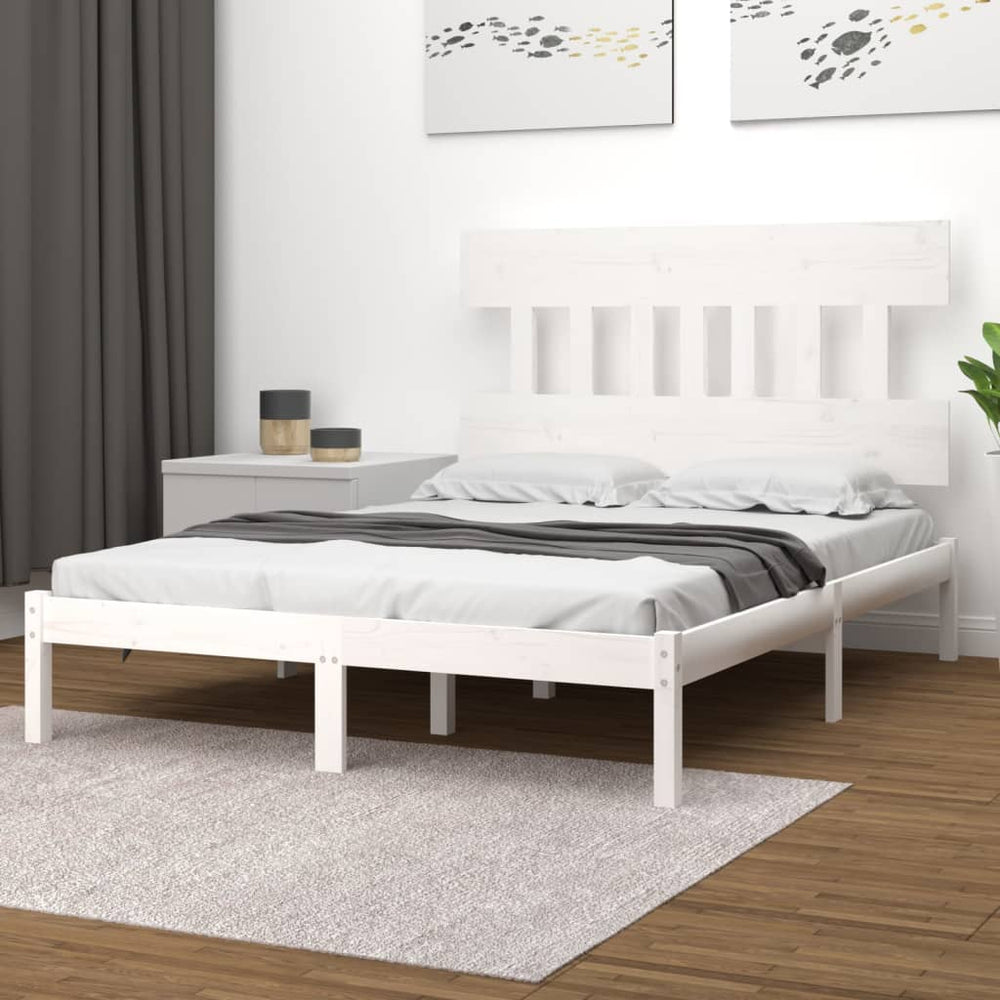 vidaXL Solid Pine Bed White 120x200 cm