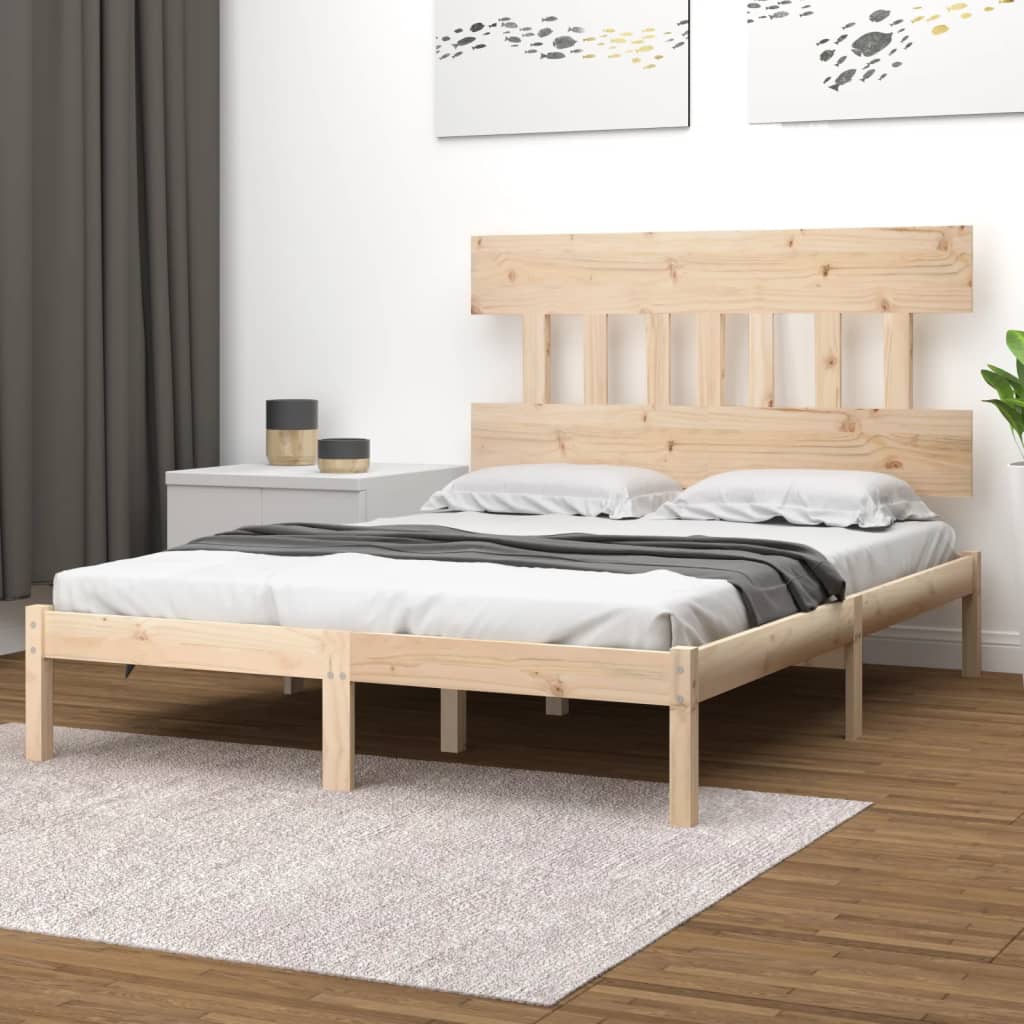 vidaXL Lit en bois massif 150x200 cm