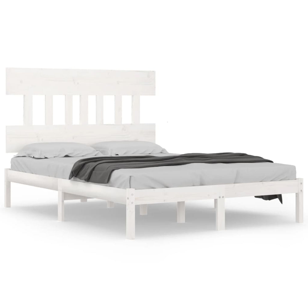 vidaXL Solid Wood Bed White 180x200 cm