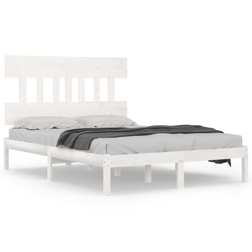 vidaXL Solid Wood Bed White 200x200 cm