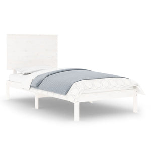 vidaXL lit en bois massif sans matelas Blanc 90x200 cm pin