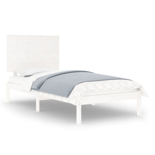 vidaXL lit en bois massif sans matelas Blanc 90x200 cm pin