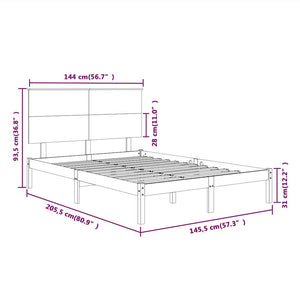 Massivholzbett ohne Matratze 140x200 cm Kiefernholz