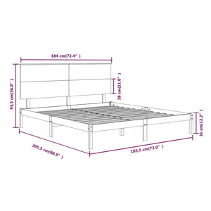vidaXL Lit en bois massif 180 x 200 cm