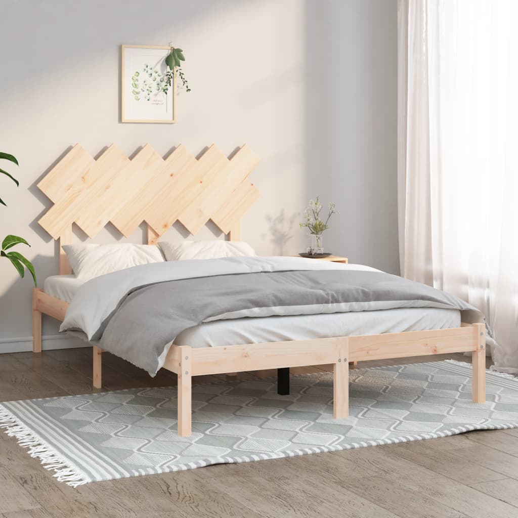 vidaXL Lit en bois massif 120 x 190 cm