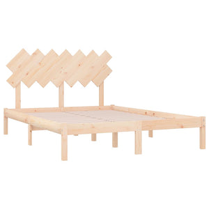 vidaXL Lit en bois massif 135x190 cm