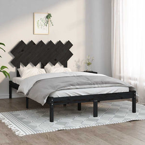 Massivholzbett Schwarz 135x190 cm