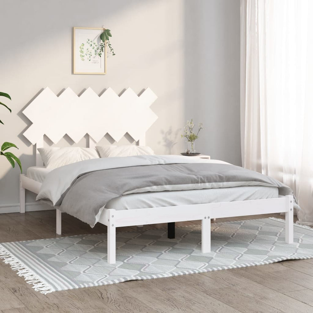vidaXL Solid Pine Bed White 120x200 cm