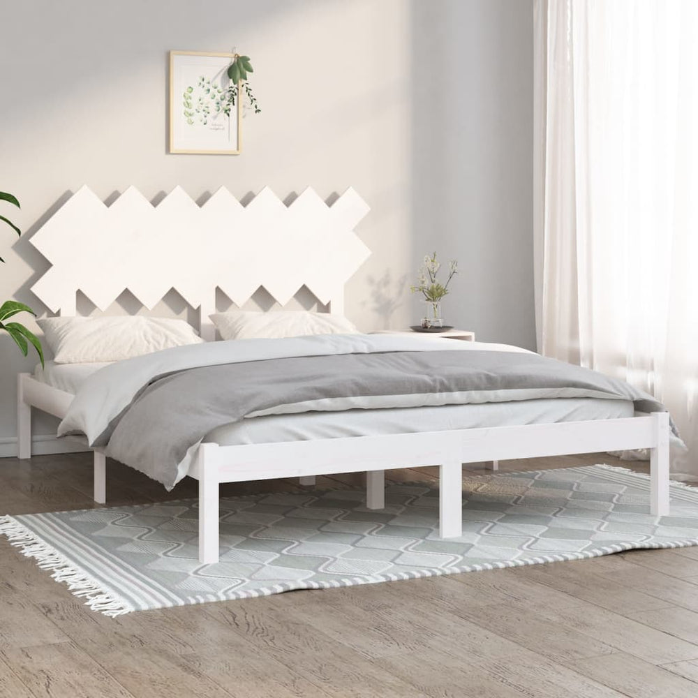 vidaXL Solid Wood Bed White 140x200 cm