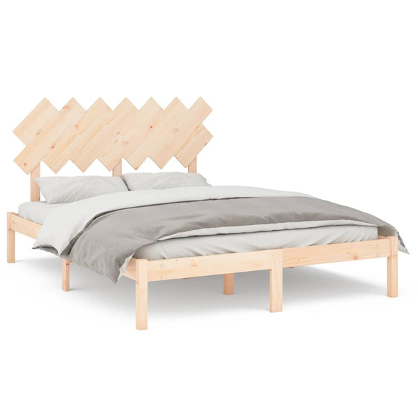 vidaXL Lit en bois massif 150x200 cm