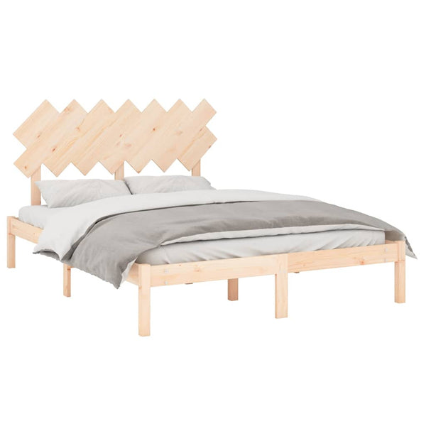 vidaXL Lit en bois massif 150x200 cm