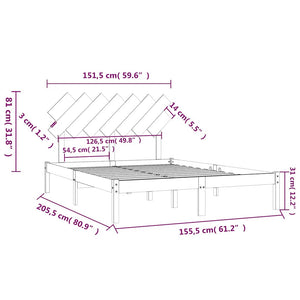 vidaXL Lit en bois massif 150x200 cm