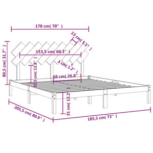 vidaXL Lit en bois massif 180 x 200 cm