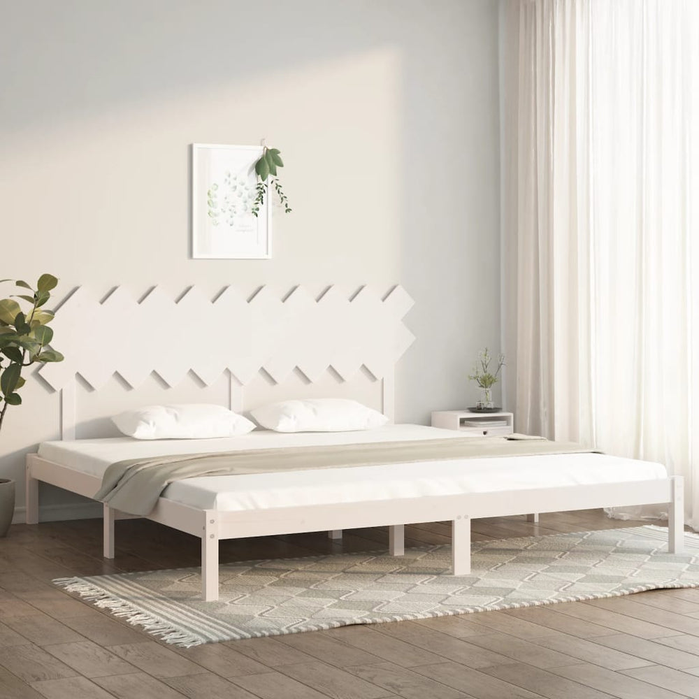 vidaXL Solid Wood Bed White 200x200 cm