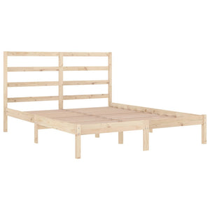 vidaXL Lit en bois massif 135x190 cm