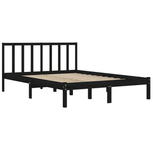 Massivholzbett Schwarz Kiefer 135x190 cm