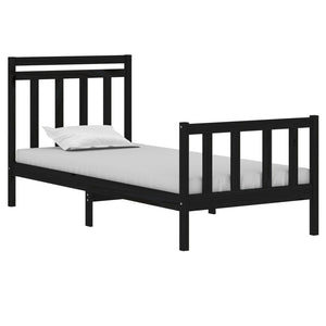 Massivholzbett Schwarz 75x190 cm