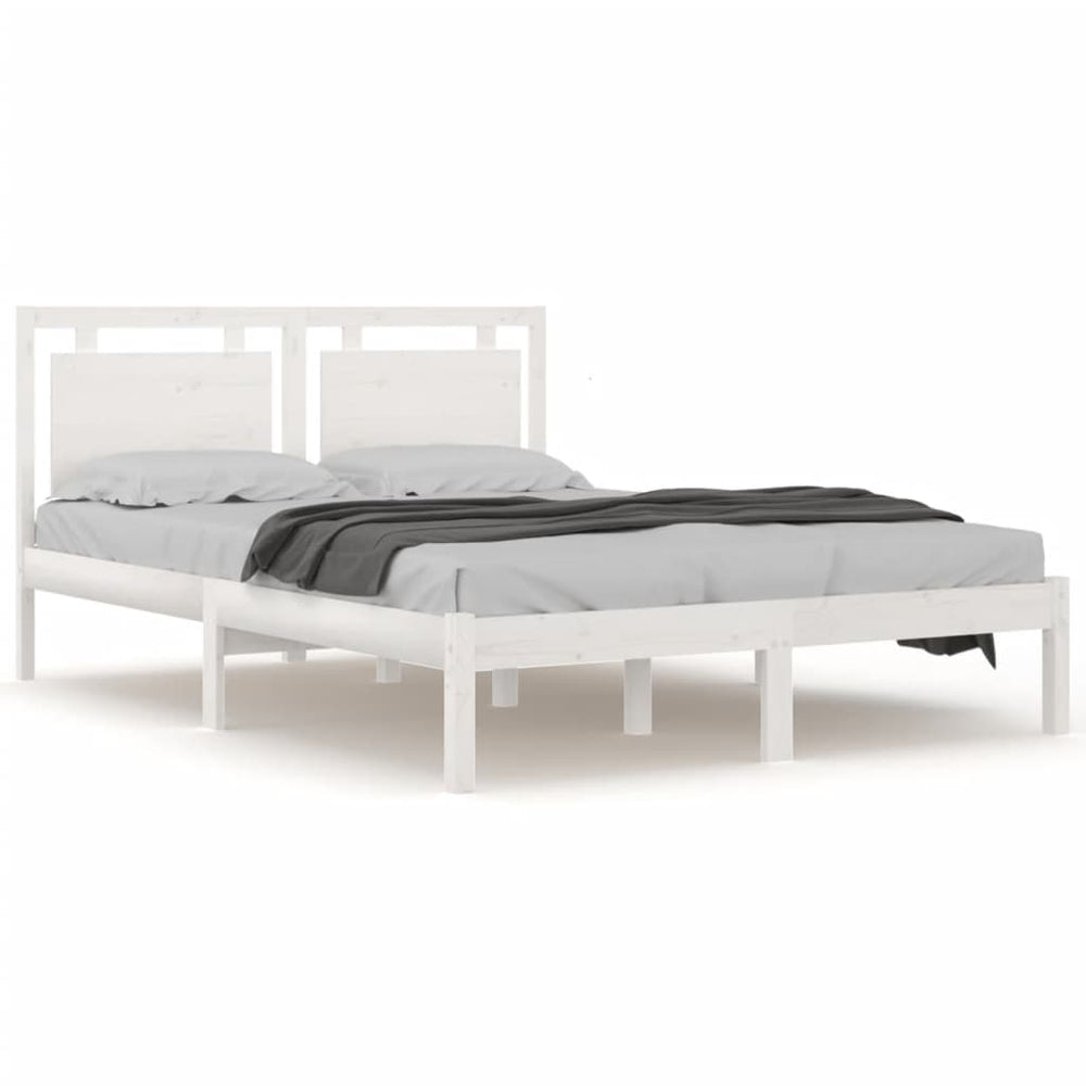 vidaXL Solid Wood Bed White 200x200 cm
