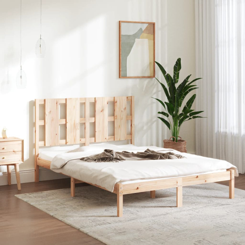 vidaXL Solid Wood Bed 135x190 cm