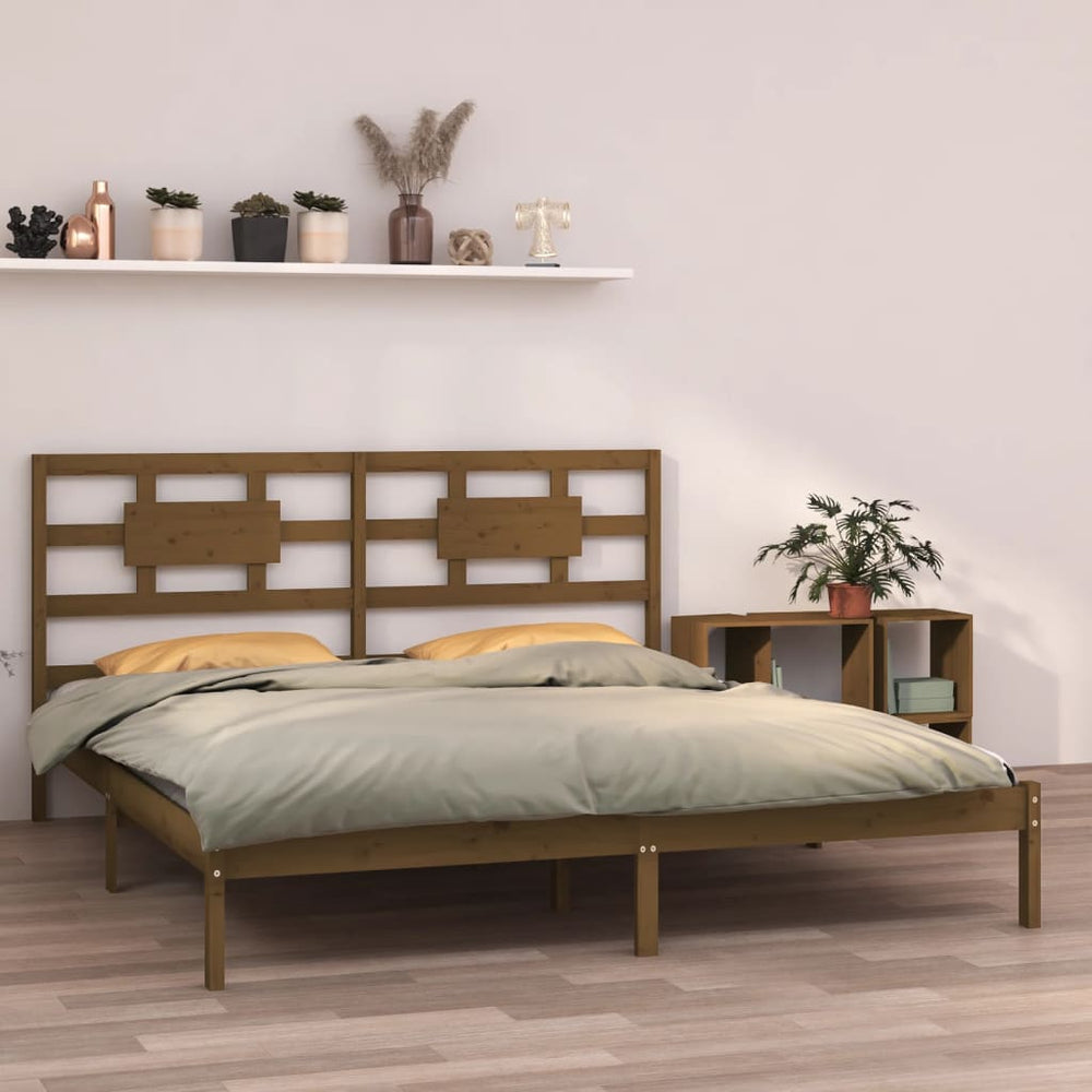 vidaXL Solid Wood Bed Honey Brown 200x200 cm
