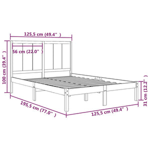 Massivholzbett ohne Matratze 120x190 cm Kiefernholz