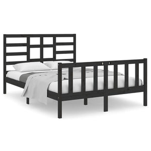 Massivholzbett Schwarz 135x190 cm
