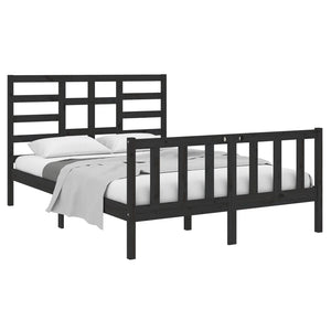 Massivholzbett Schwarz 135x190 cm