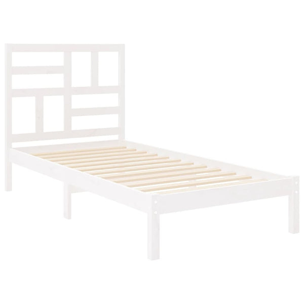 Massivholzbett ohne Matratze Weiß 75x190 cm