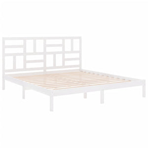 Massivholzbett Weiß 200x200 cm