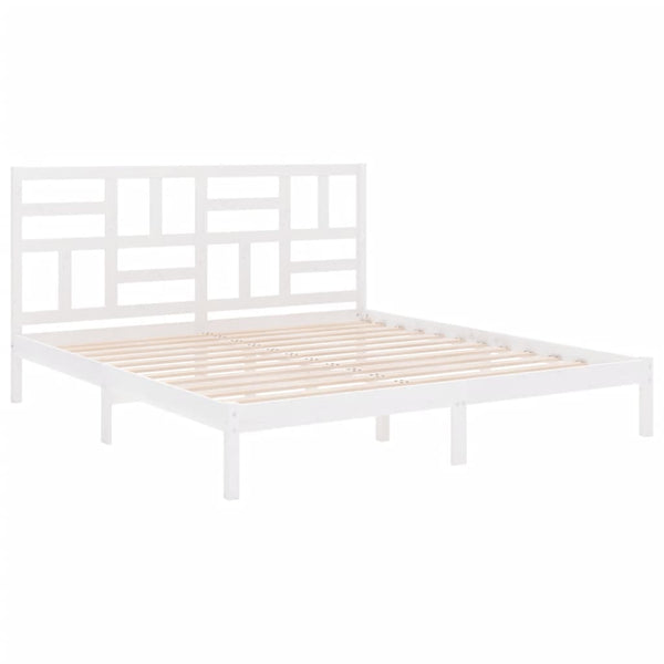 Massivholzbett Weiß 200x200 cm