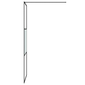 Duschwand für Begehbare Dusche Schwarz 80x195 cm Halbmatt ESG