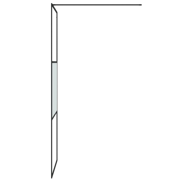 Duschwand für Begehbare Dusche Schwarz 80x195 cm Halbmatt ESG