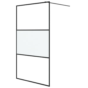 Duschwand für Begehbare Dusche Schwarz 115x195 cm Halbmatt ESG