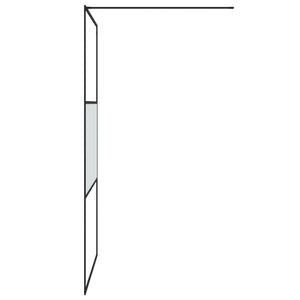 Duschwand für Begehbare Dusche Schwarz 115x195 cm Halbmatt ESG