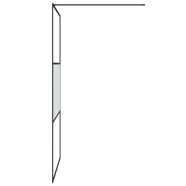 Duschwand für Begehbare Dusche Schwarz 115x195 cm Halbmatt ESG