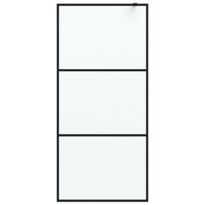 Duschwand für Begehbare Dusche Schwarz 90x195cm Matt ESG-Glas