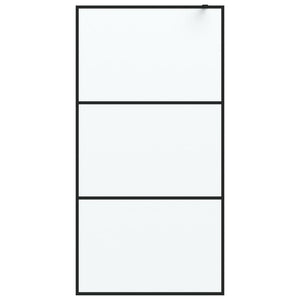 Duschwand für Walk-In Dusche Schwarz 100x195 cm ESG Mattiert