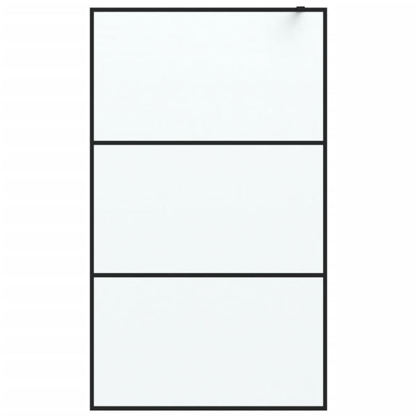 Duschwand für Begehbare Dusche Schwarz 115x195 cm Matt ESG-Glas