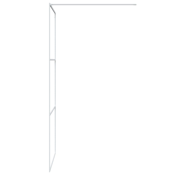 Duschwand für Begehbare Dusche Weiß 90x195 cm ESG-Klarglas
