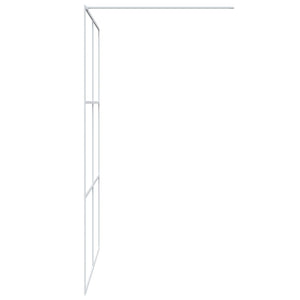 Duschwand für Begehbare Dusche Weiß 140x195 cm ESG-Klarglas