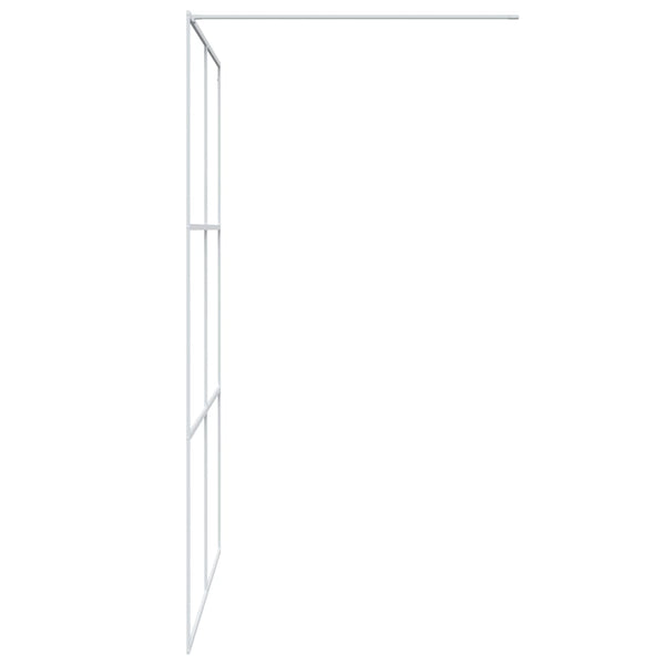 Duschwand für Begehbare Dusche Weiß 140x195 cm ESG-Klarglas