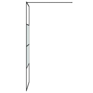 Duschwand für Walk-In Dusche Schwarz 80x195 cm ESG Halbmattiert