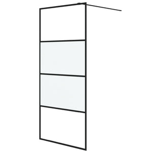 Duschwand für Begehbare Dusche Schwarz 90x195cm Halbmatt ESG